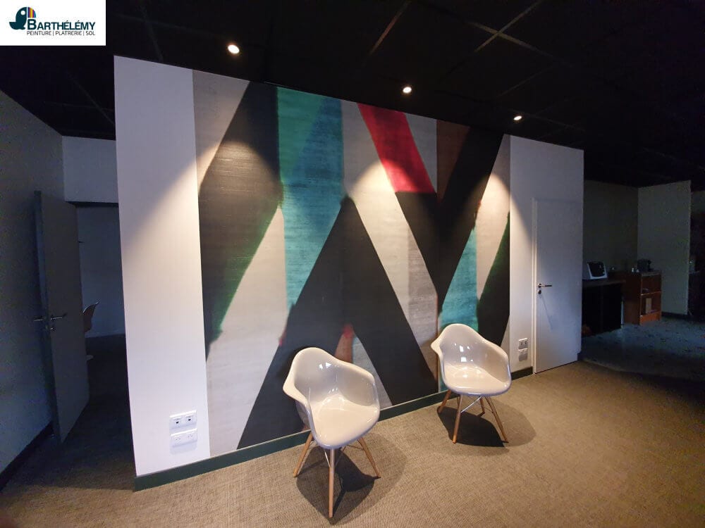 Pose de tapisserie par l'entreprise Barthélémy Pau